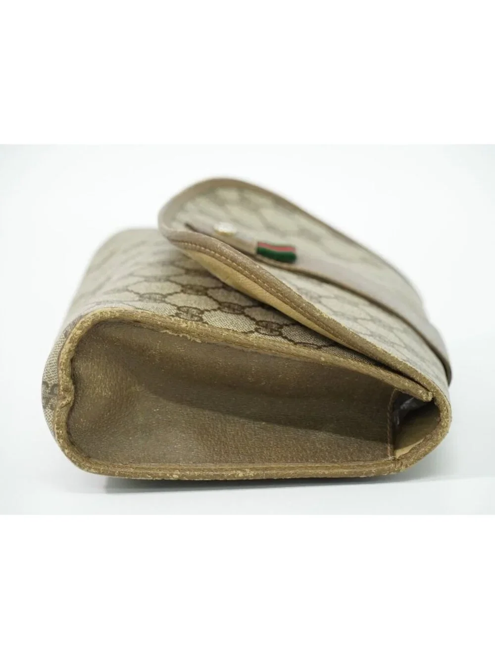 Gucci Vintage Sherry Line GG Supreme Clutch Beige